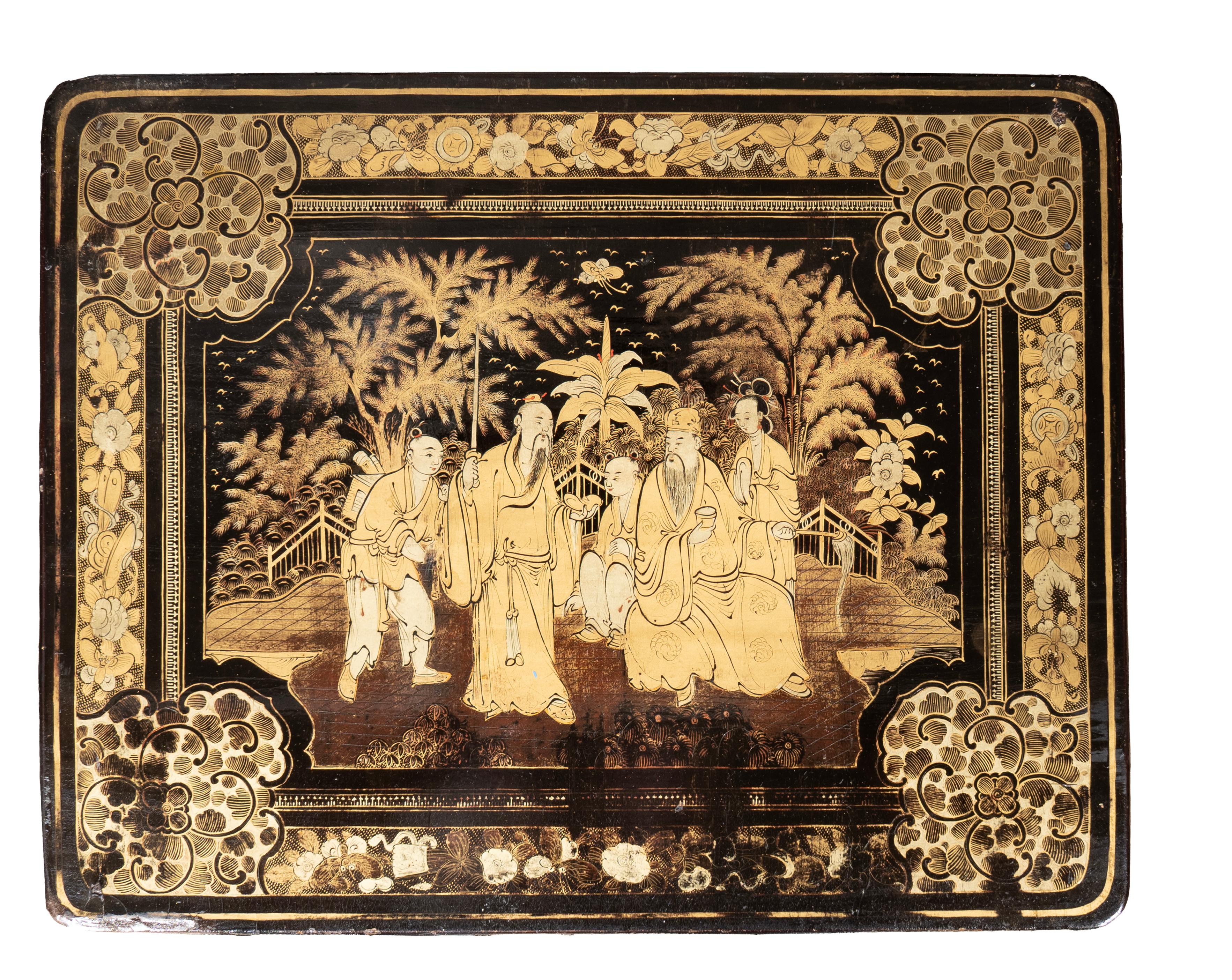 Mid-19th Century Nest Of Four Chinese Export Lacquer Tables For Sale