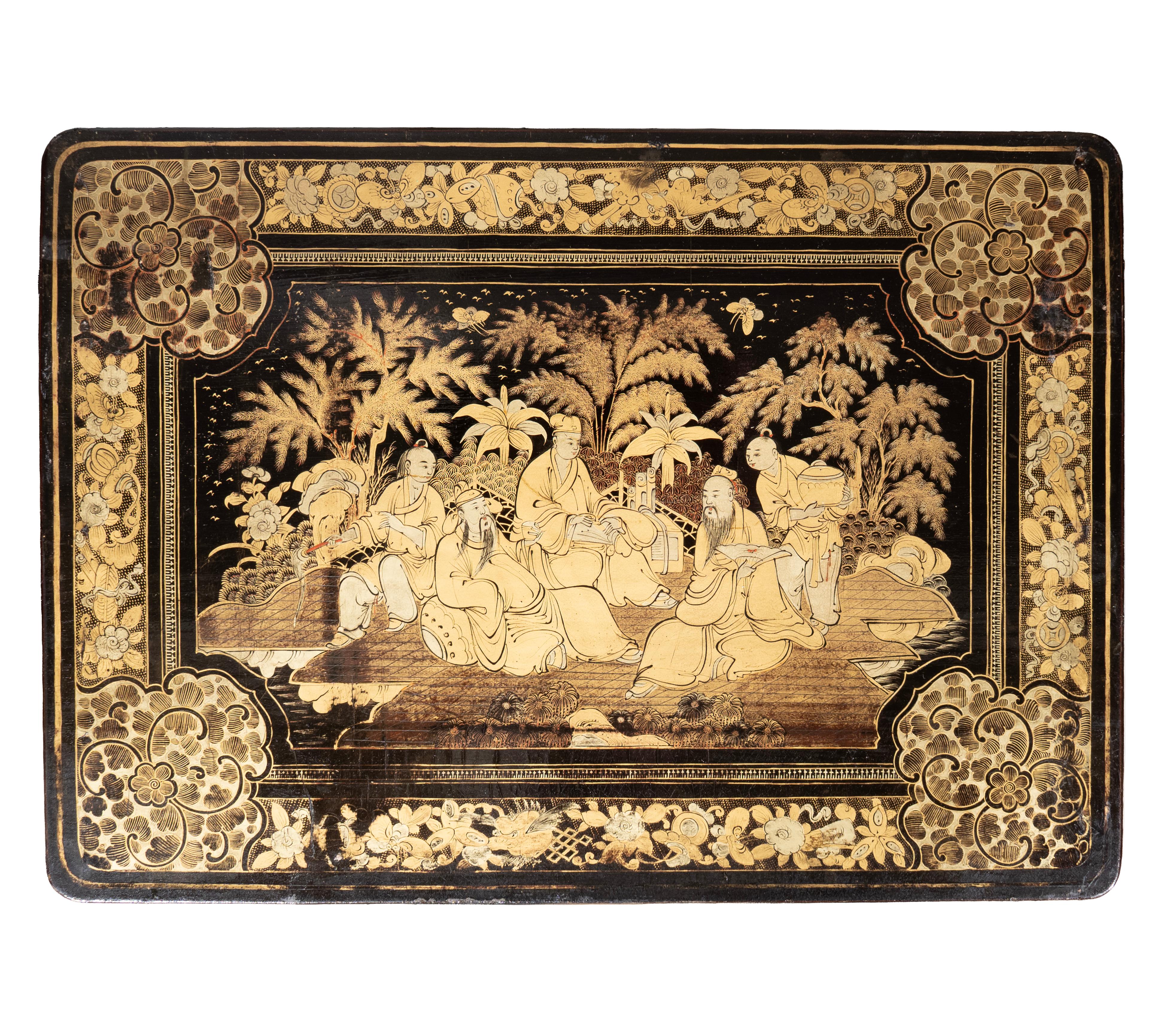 Wood Nest Of Four Chinese Export Lacquer Tables For Sale
