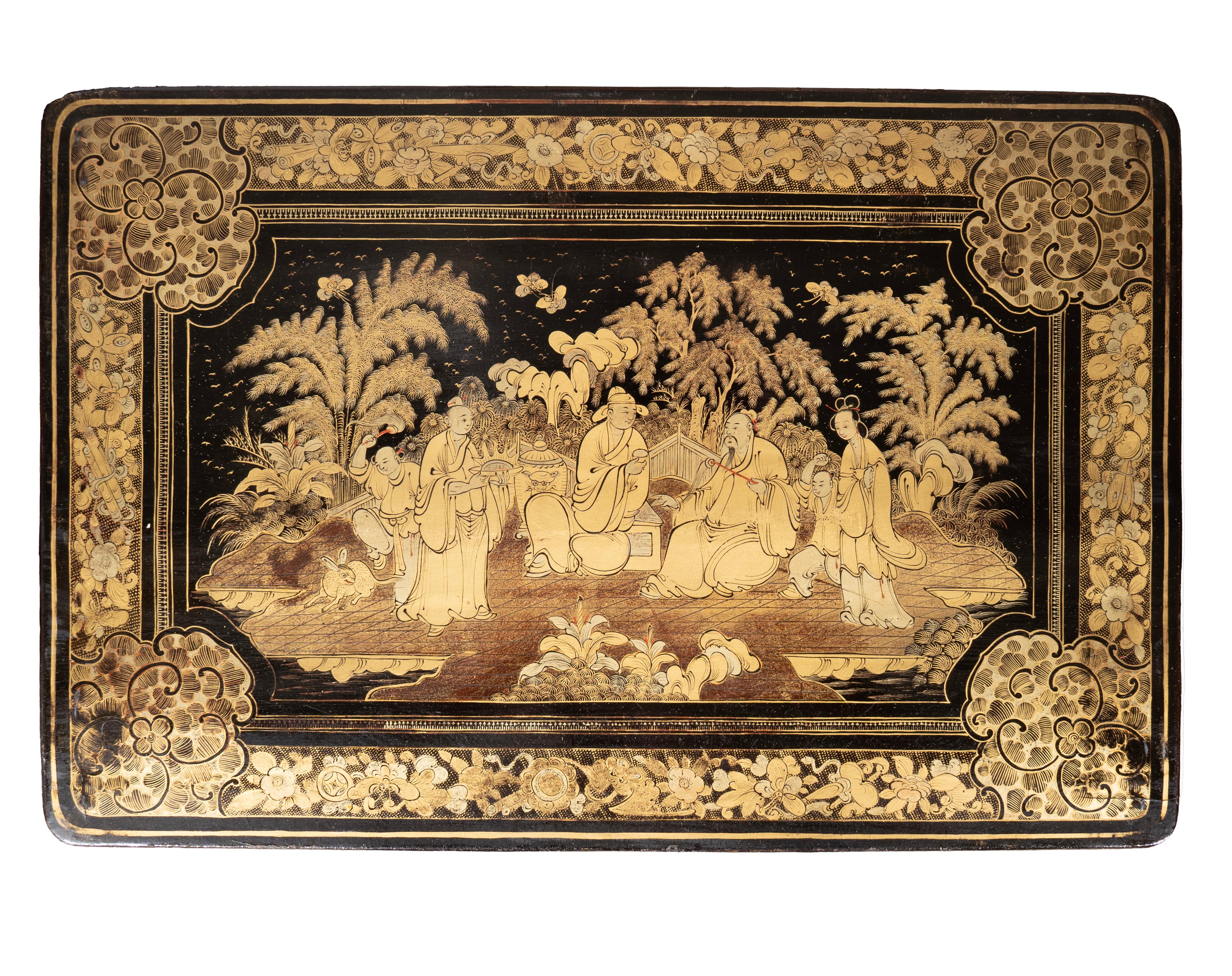 Nest Of Four Chinese Export Lacquer Tables For Sale 1