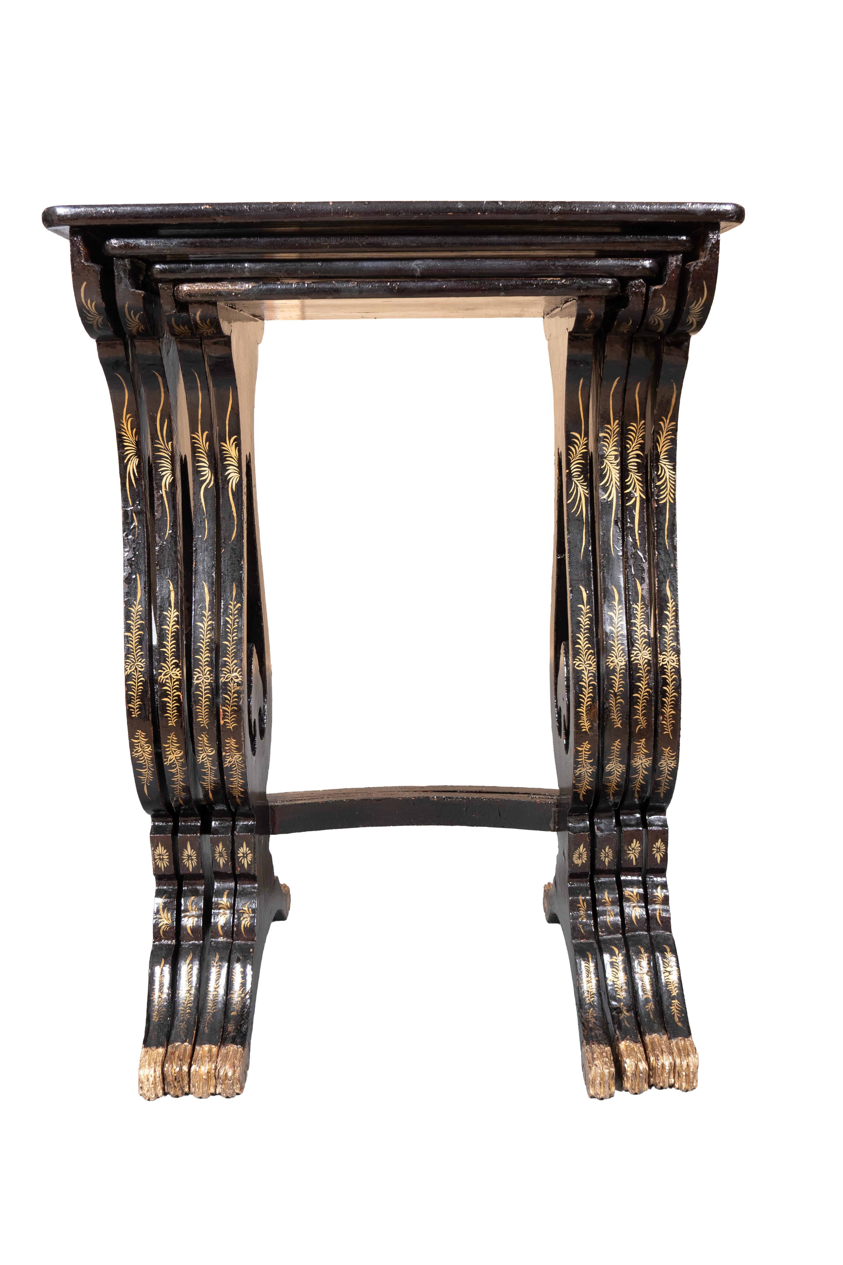 Nest Of Four Chinese Export Lacquer Tables For Sale 3
