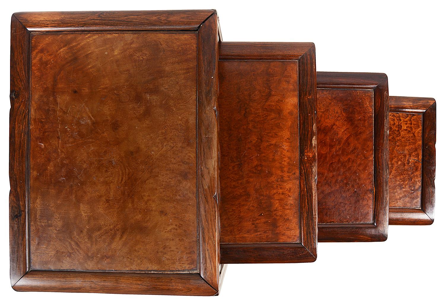 Nest of Four Chinese Hardwood Tables, 19th Century In Good Condition For Sale In Brighton, Sussex