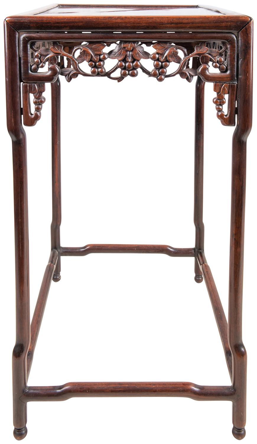Hand-Carved Nest of Four Chinese Hardwood Tables, circa 1880 For Sale