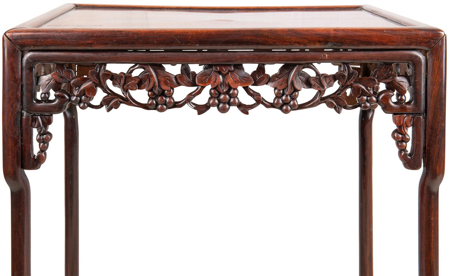 19th Century Nest of Four Chinese Hardwood Tables, circa 1880 For Sale