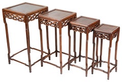 Nest of Four Chinese Hardwood Tables, Late 19th Century