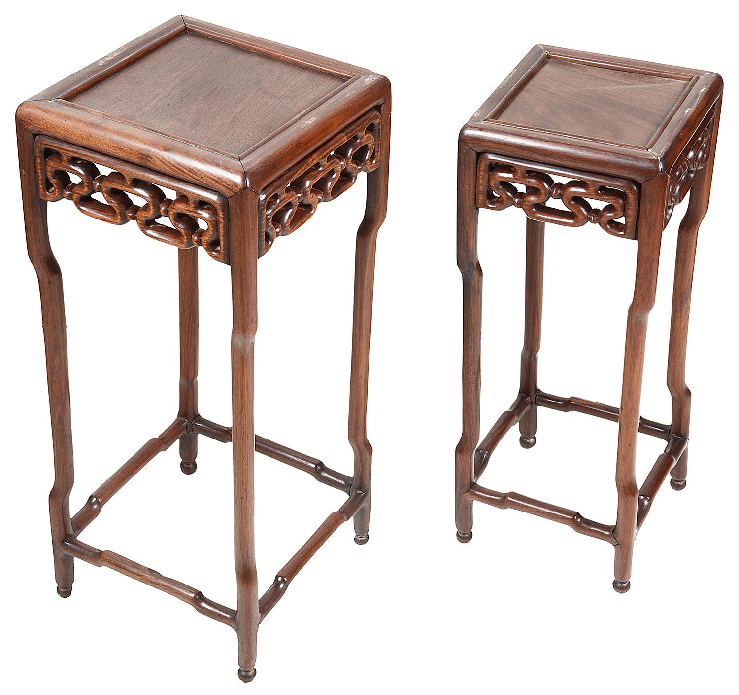 Nest of Four Chinese Hardwood Tables, Late 19th Century For Sale 1