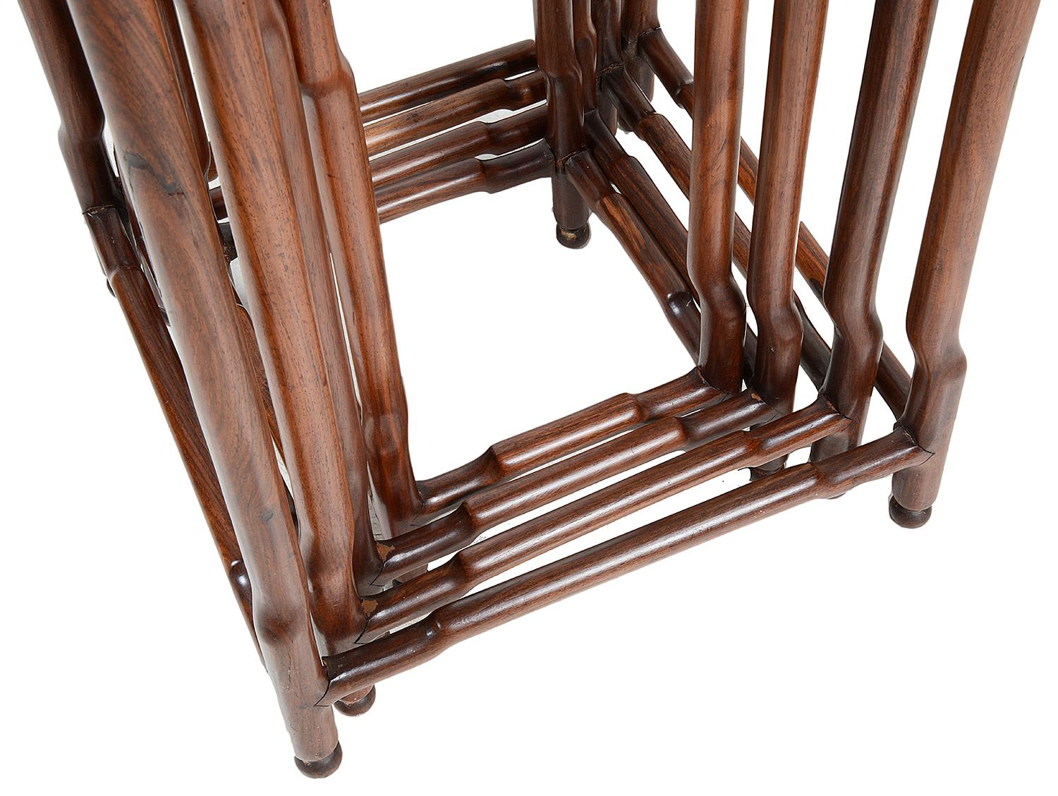 Nest of Four Chinese Hardwood Tables, Late 19th Century For Sale 3