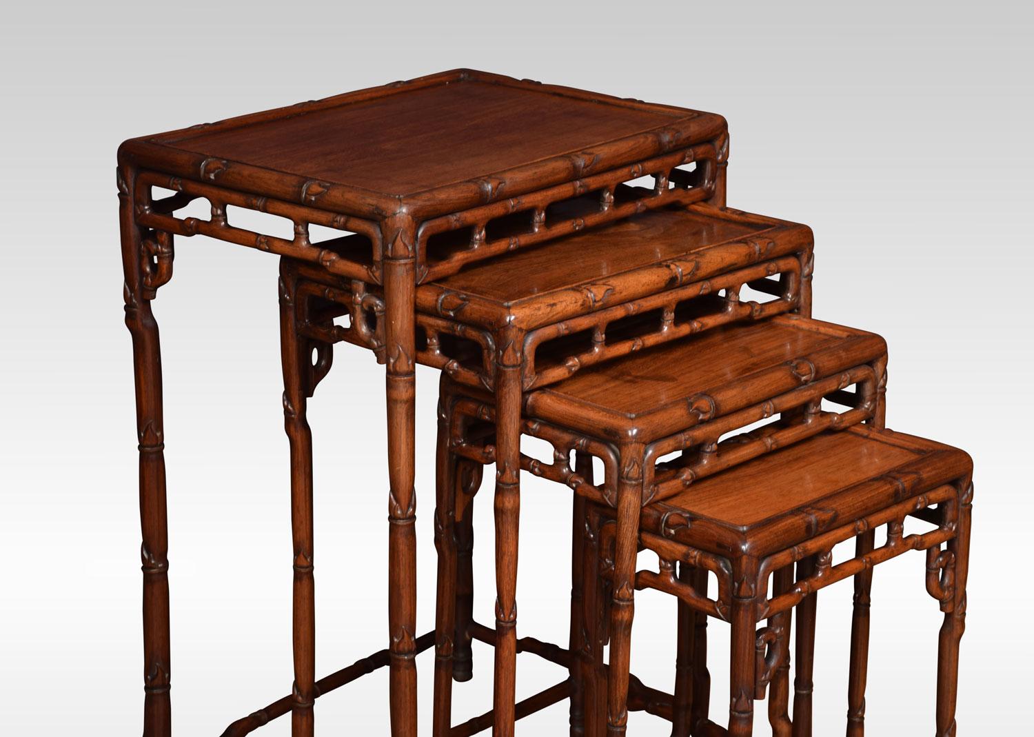 Nest of Four Chinese Rosewood Tables In Good Condition In Cheshire, GB