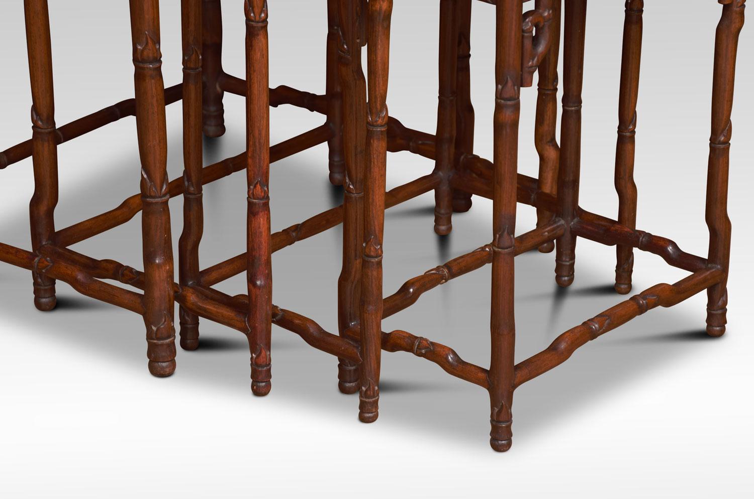 20th Century Nest of Four Chinese Rosewood Tables