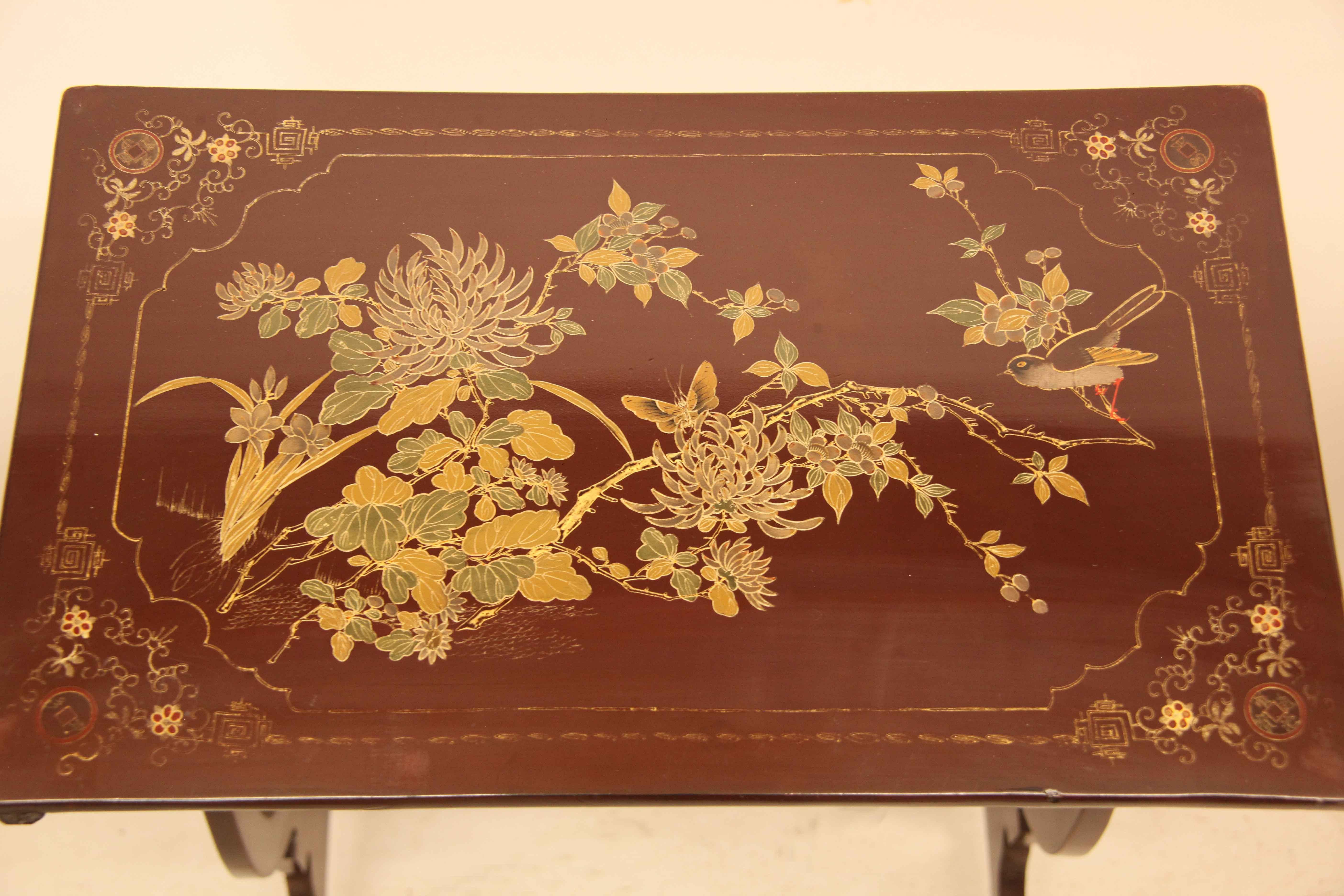 Nest of Four Lacquer Tables For Sale 5