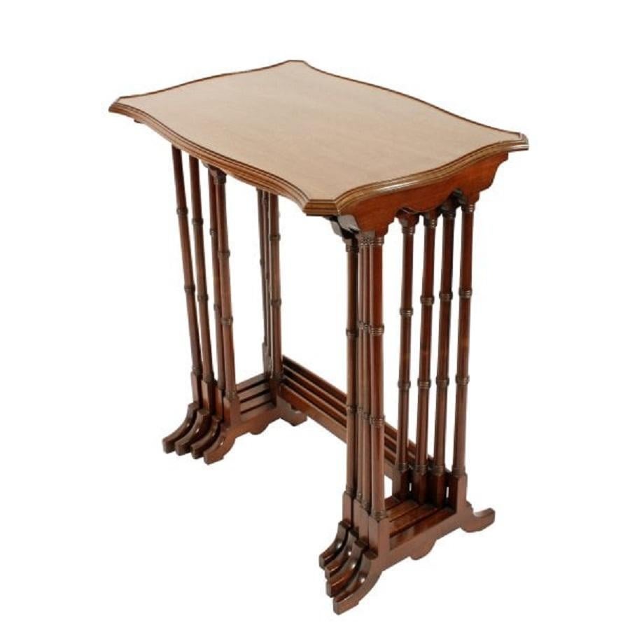 European Nest of Four Mahogany Tables, 20th Century For Sale