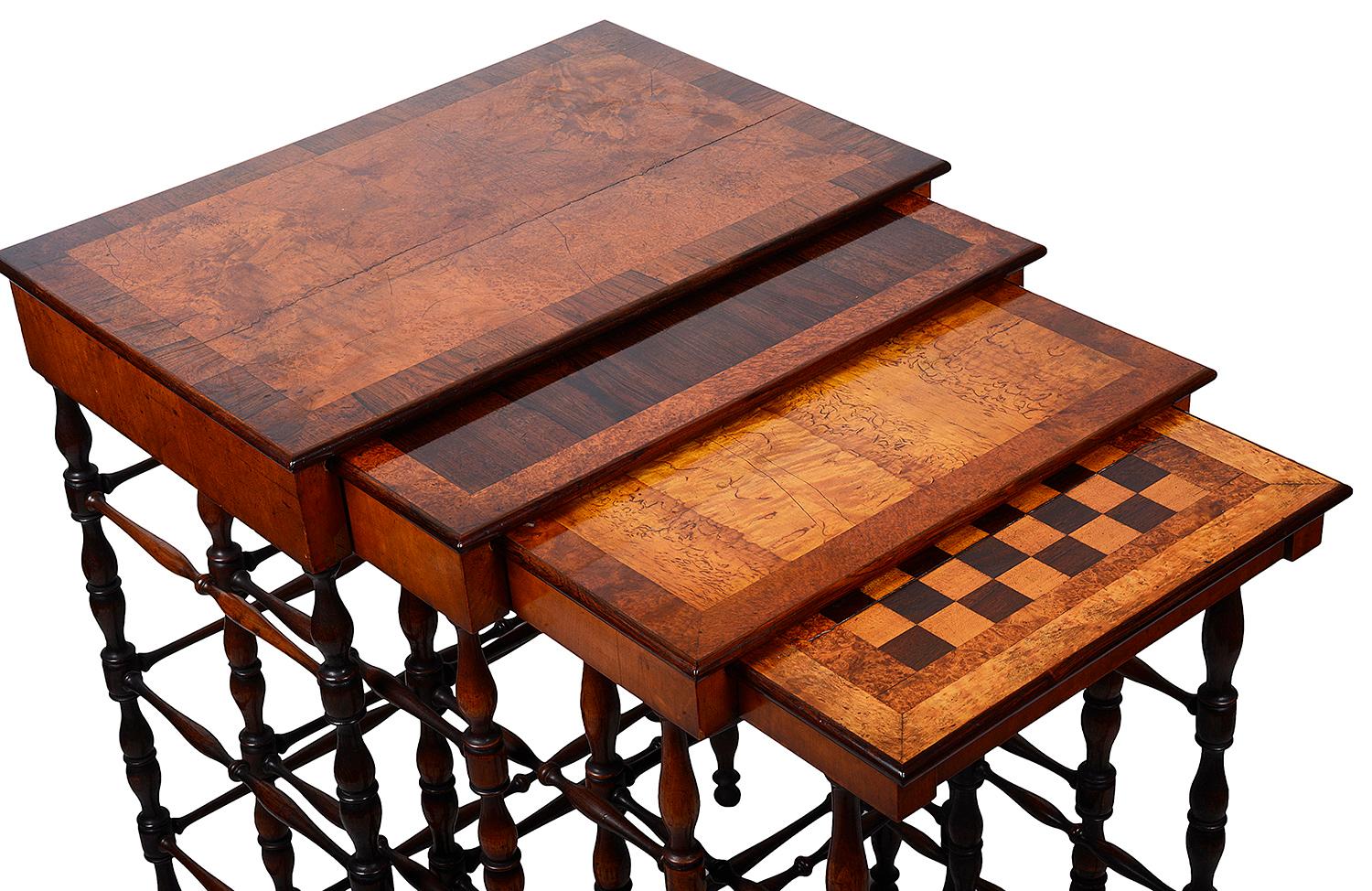 Veneer Nest of Four Regency Period Tables, After 'Gillows' 19th Century For Sale