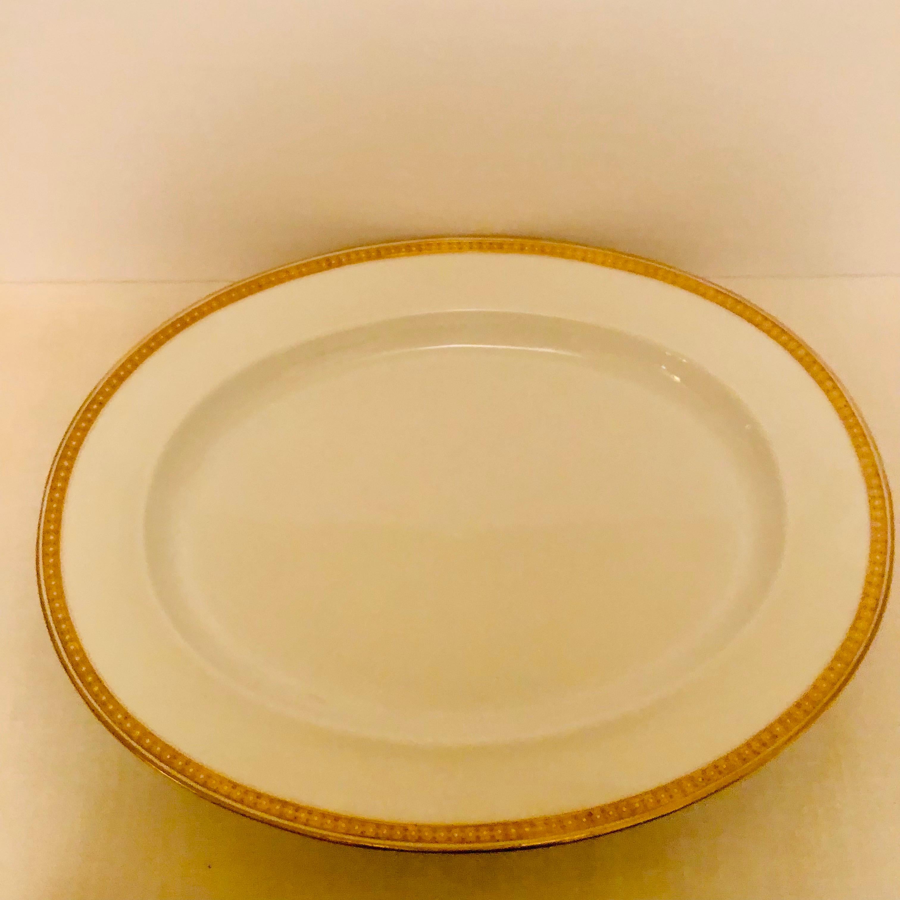 Nest of Four Spode Copeland Serving Platters With Gold Border and White Jeweling 4