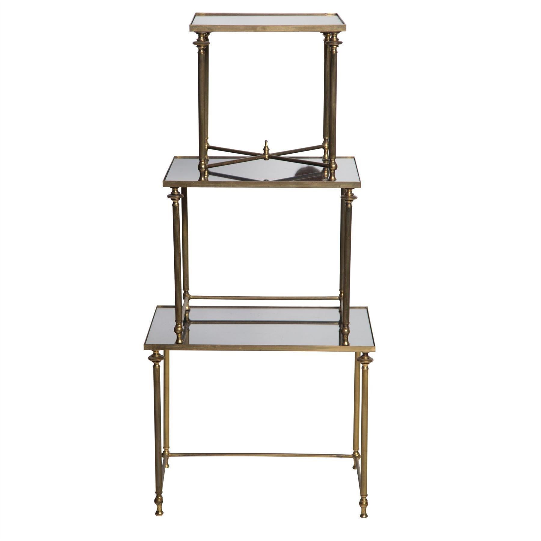 Nest of French Brass Tables In Good Condition In Gloucestershire, GB