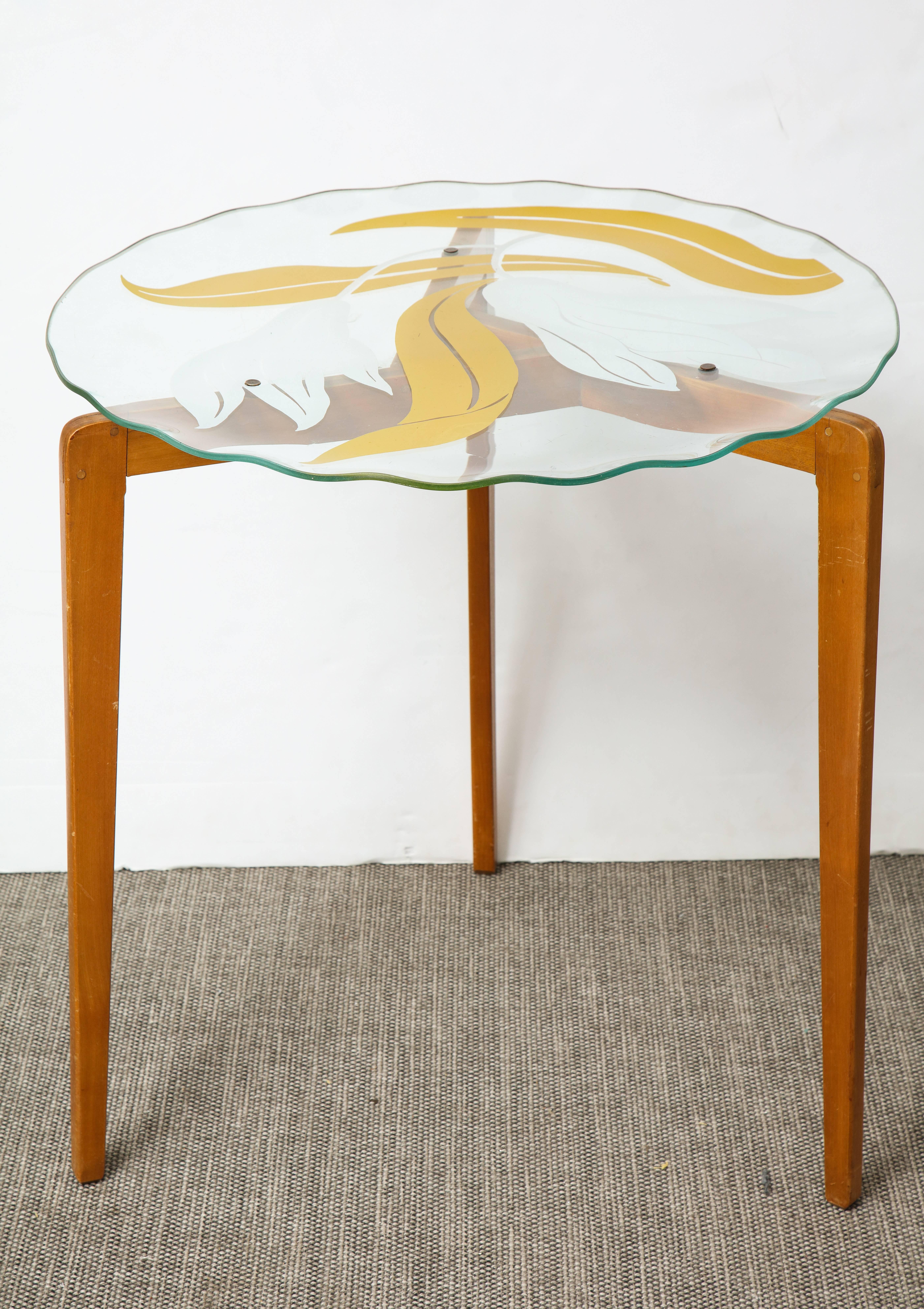 Nest of Italian Glass Top Tables 1