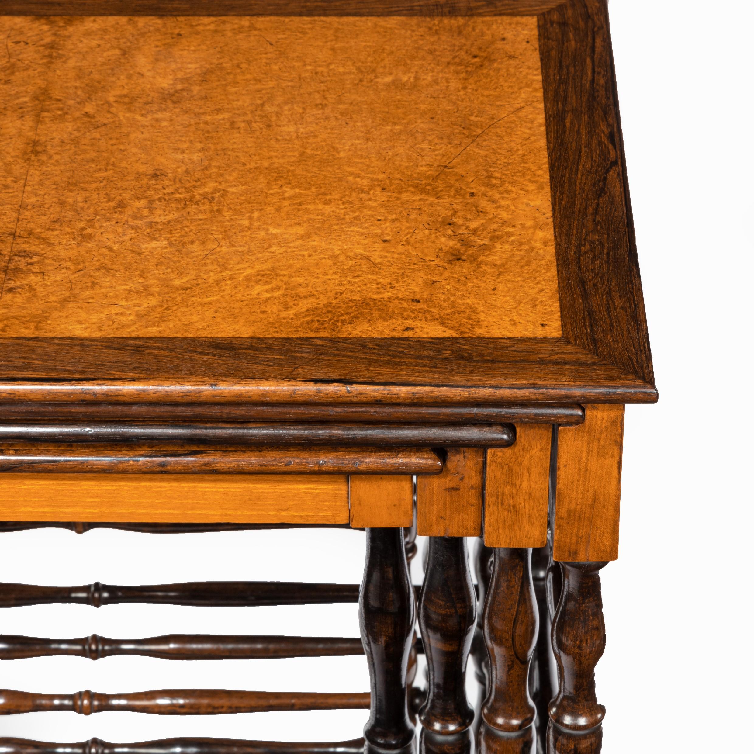 Early 19th Century Nest of Regency Specimen Wood Tables by Gillows of Lancaster For Sale