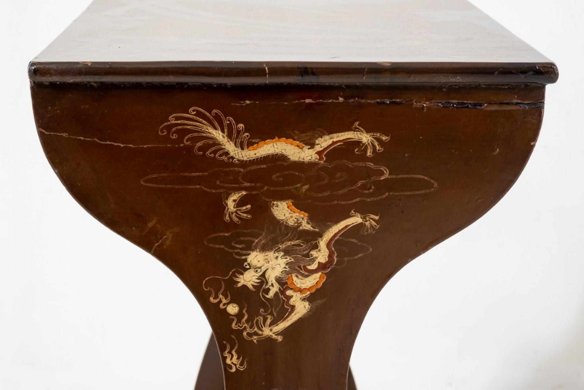 Ein Paar Tische, antiker Chinoiserie-Quaret-Beistelltisch im Angebot 4