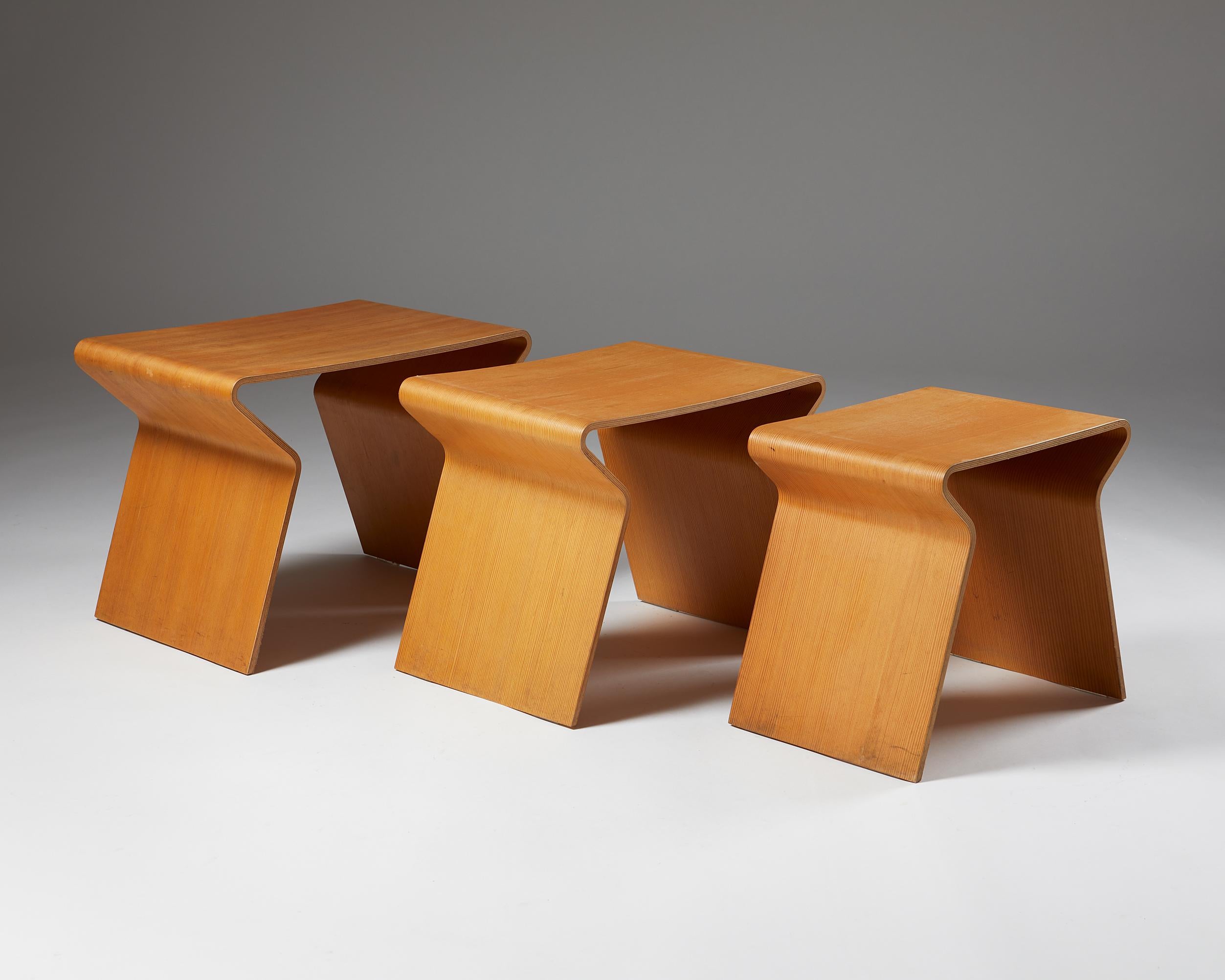 Mid-Century Modern Nest of Tables Designed by Grete Jalk, Lange Production, Denmark, 1963