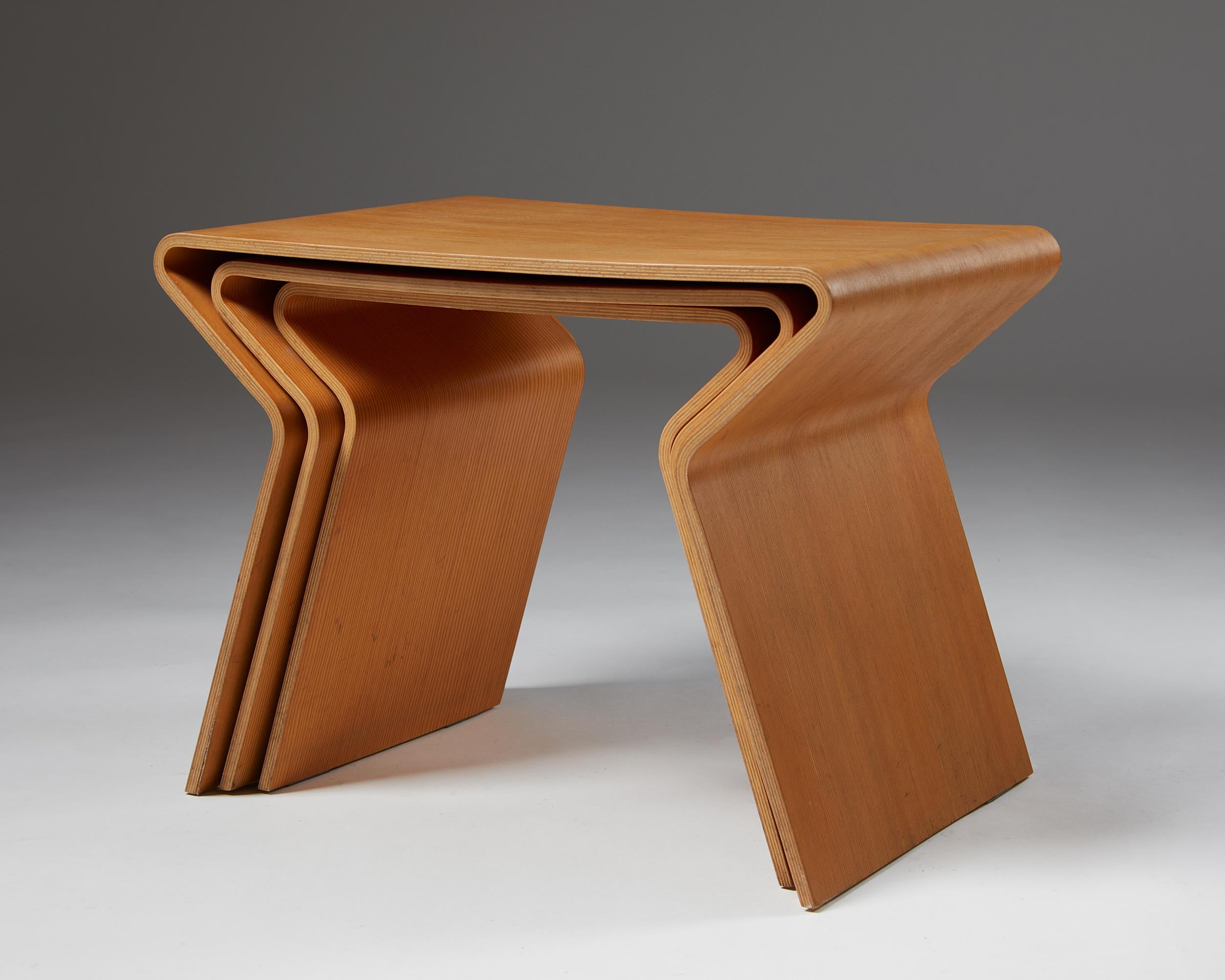 Mid-20th Century Nest of Tables Designed by Grete Jalk, Lange Production, Denmark, 1963