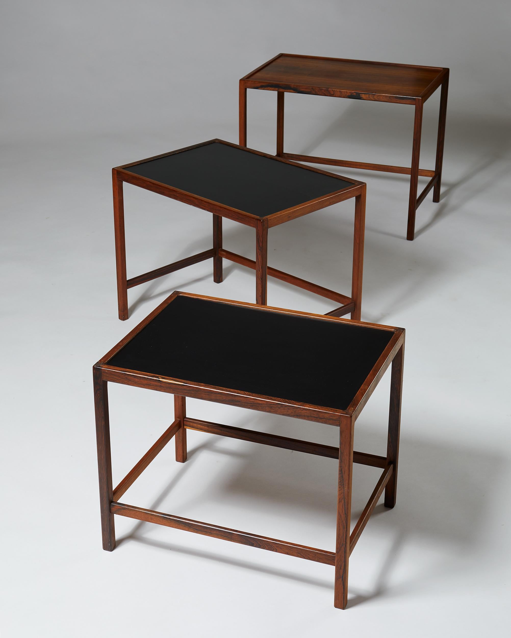 Scandinavian Modern Nest of Tables Designed by Kurt Östervig for Jason Möbelfabrik, Denmark, 1960s