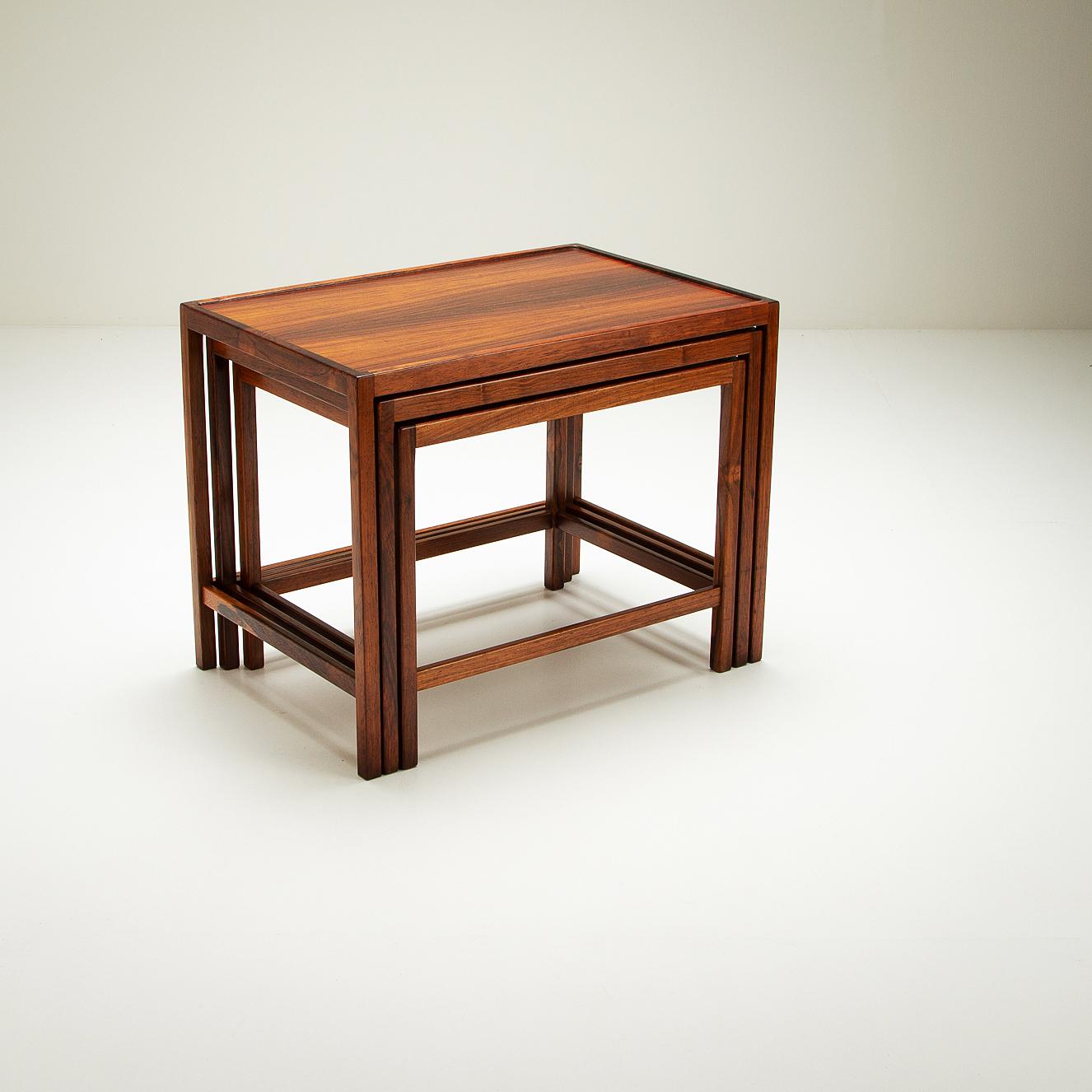 Danish Nest of Tables in Rosewood by Kurt Østervig for Jason Møbler, Denmark, 1960s For Sale