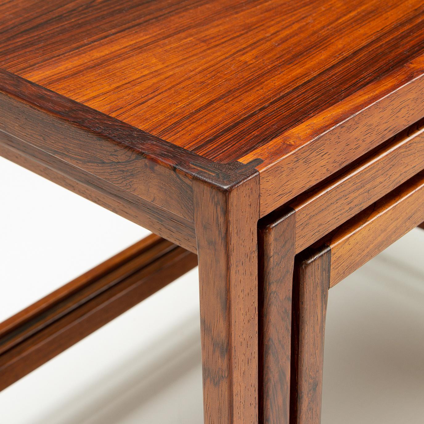 Mid-20th Century Nest of Tables in Rosewood by Kurt Østervig for Jason Møbler, Denmark, 1960s For Sale