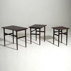 Nest of Tables in Rosewood, Danish Architect, Signed Amager Bolighus, circa 1960
