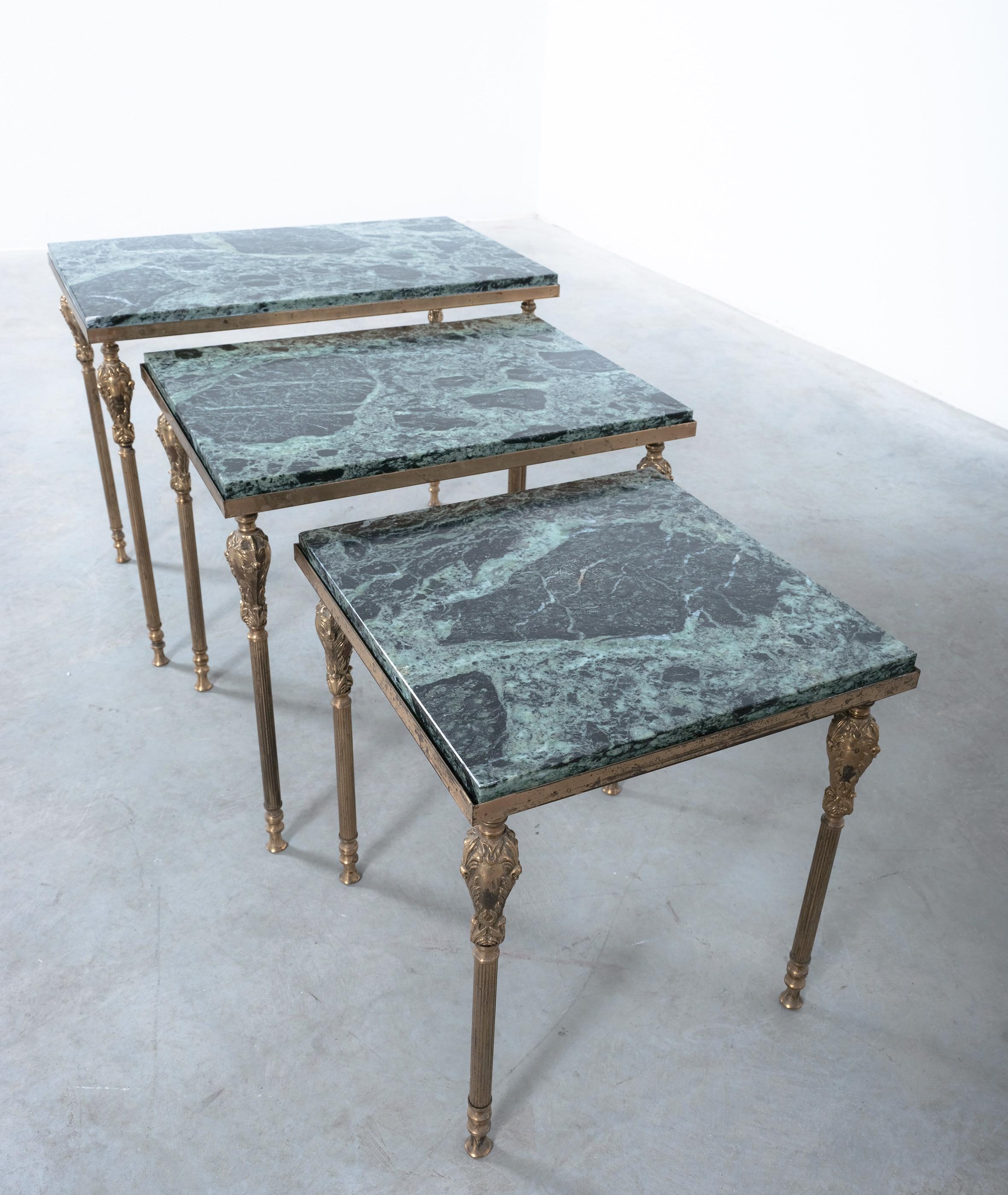green marble table top