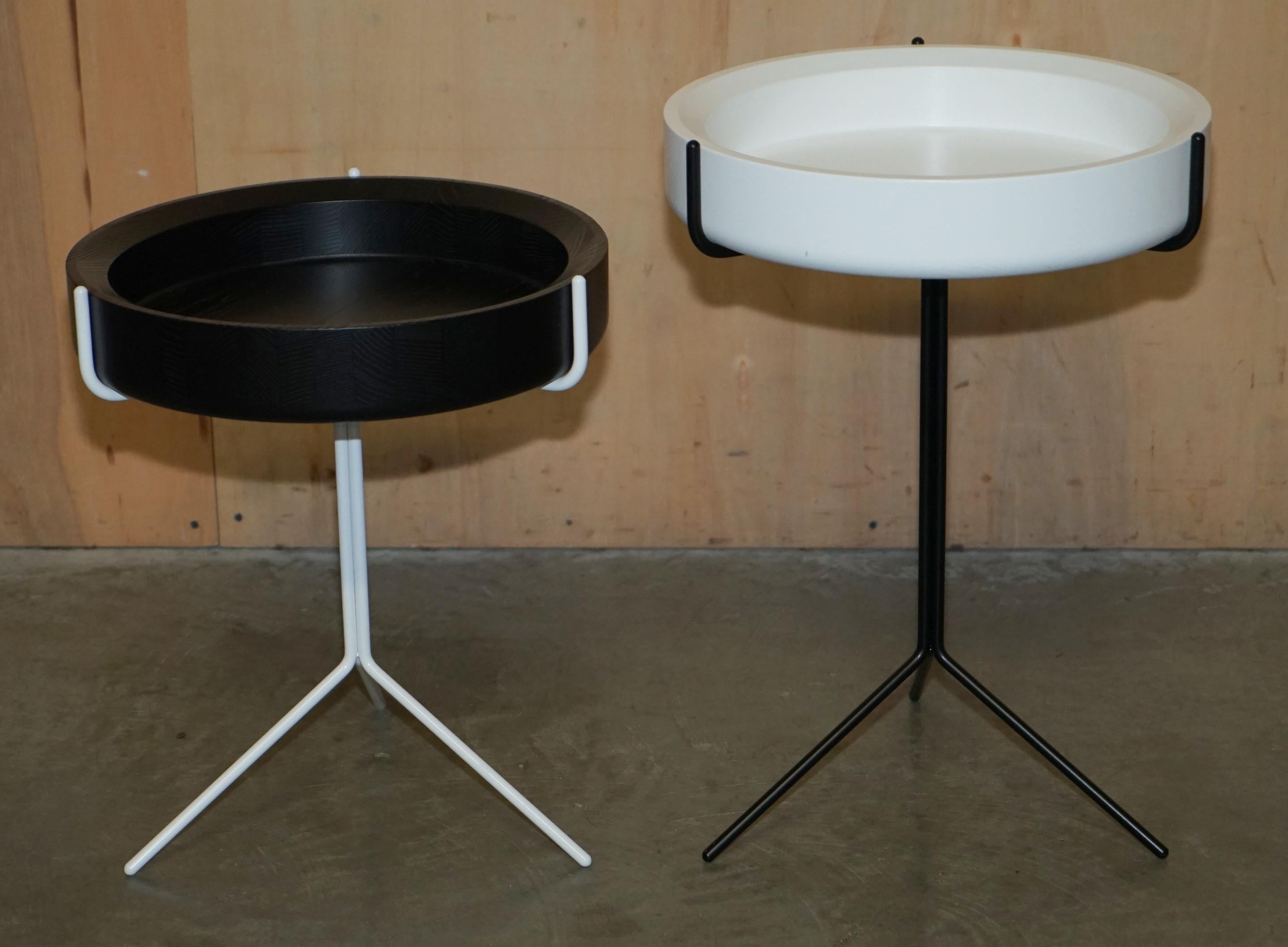 Steel NEST OF THREE ASH WOOD SWEDESE MOBLER SiDE TABLES DESIGNED BY CORINNA WARM For Sale