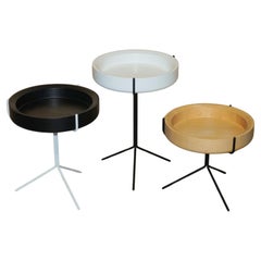 NEST OF THREE ASH WOOD SWEDESE MOBLER SiDE TABLES DESIGNED BY CORINNA WARM