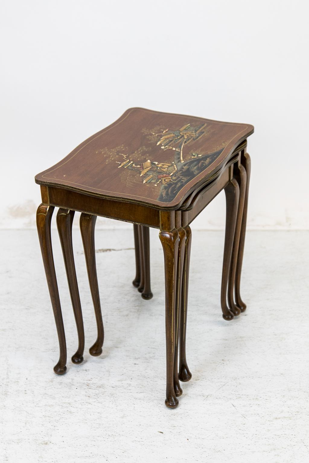 Dreier-Set Chinoiserie-Tische 2