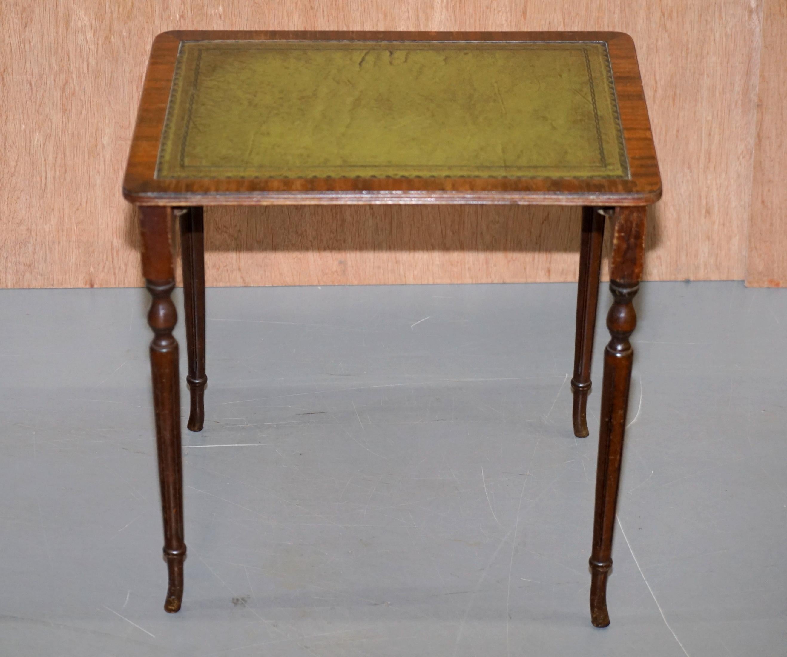 vintage leather top nesting tables