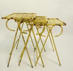 Nest of Three Garden Patio Tables Sculptura by Woodard