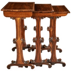 Nest of Three George IV Gillows Rosewood Tables