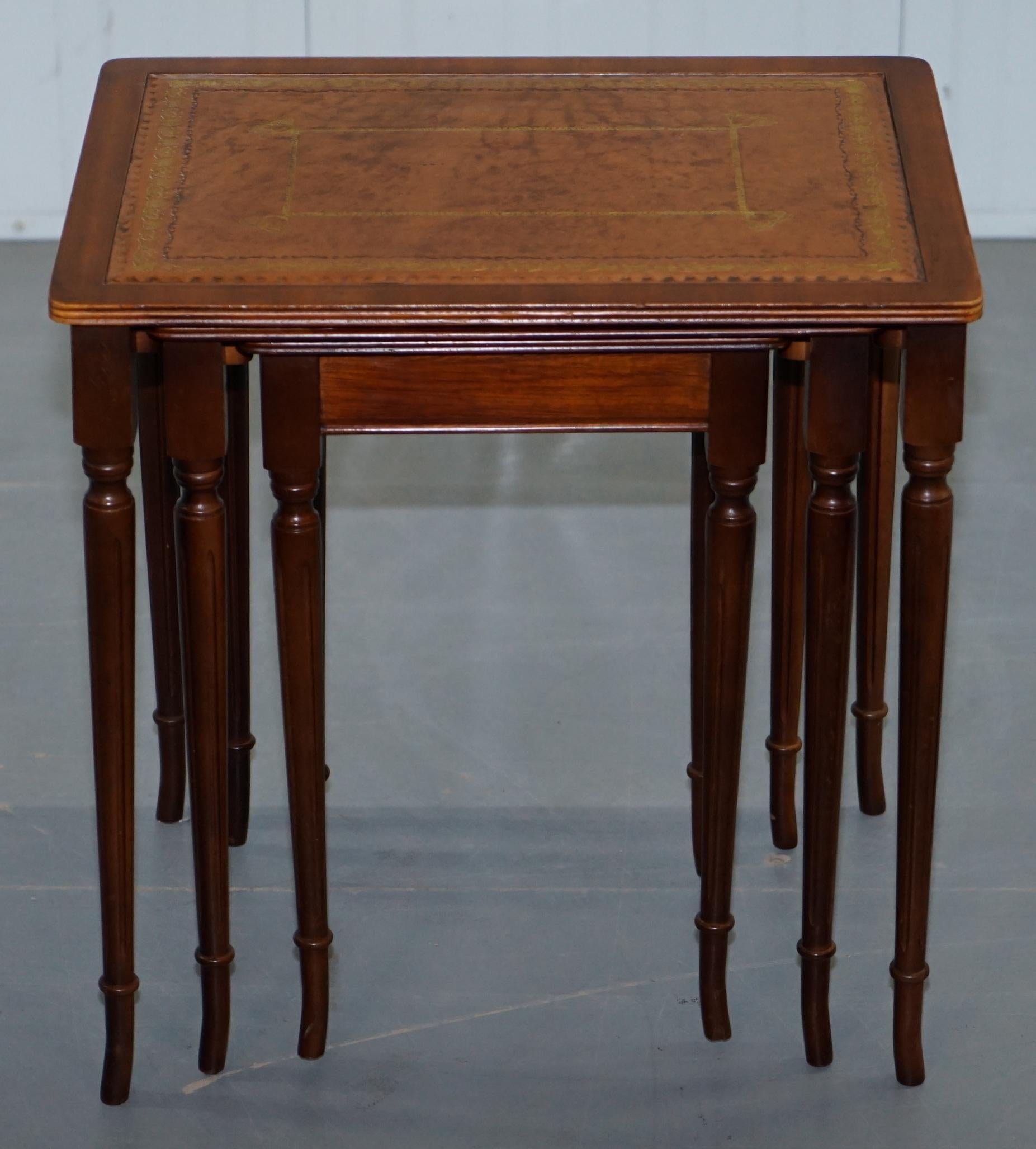 leather nesting tables