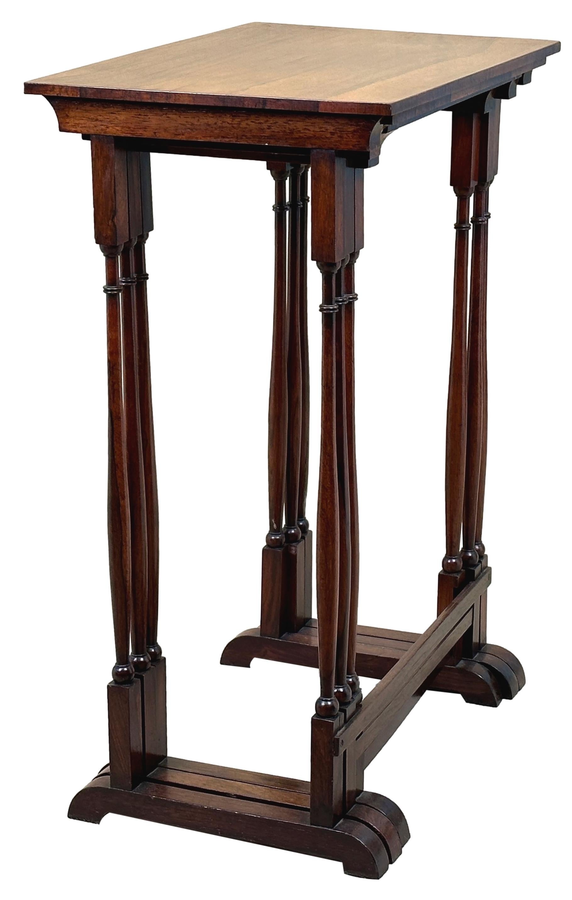 Nest of Three Regency Rosewood Coffee Tables For Sale 1