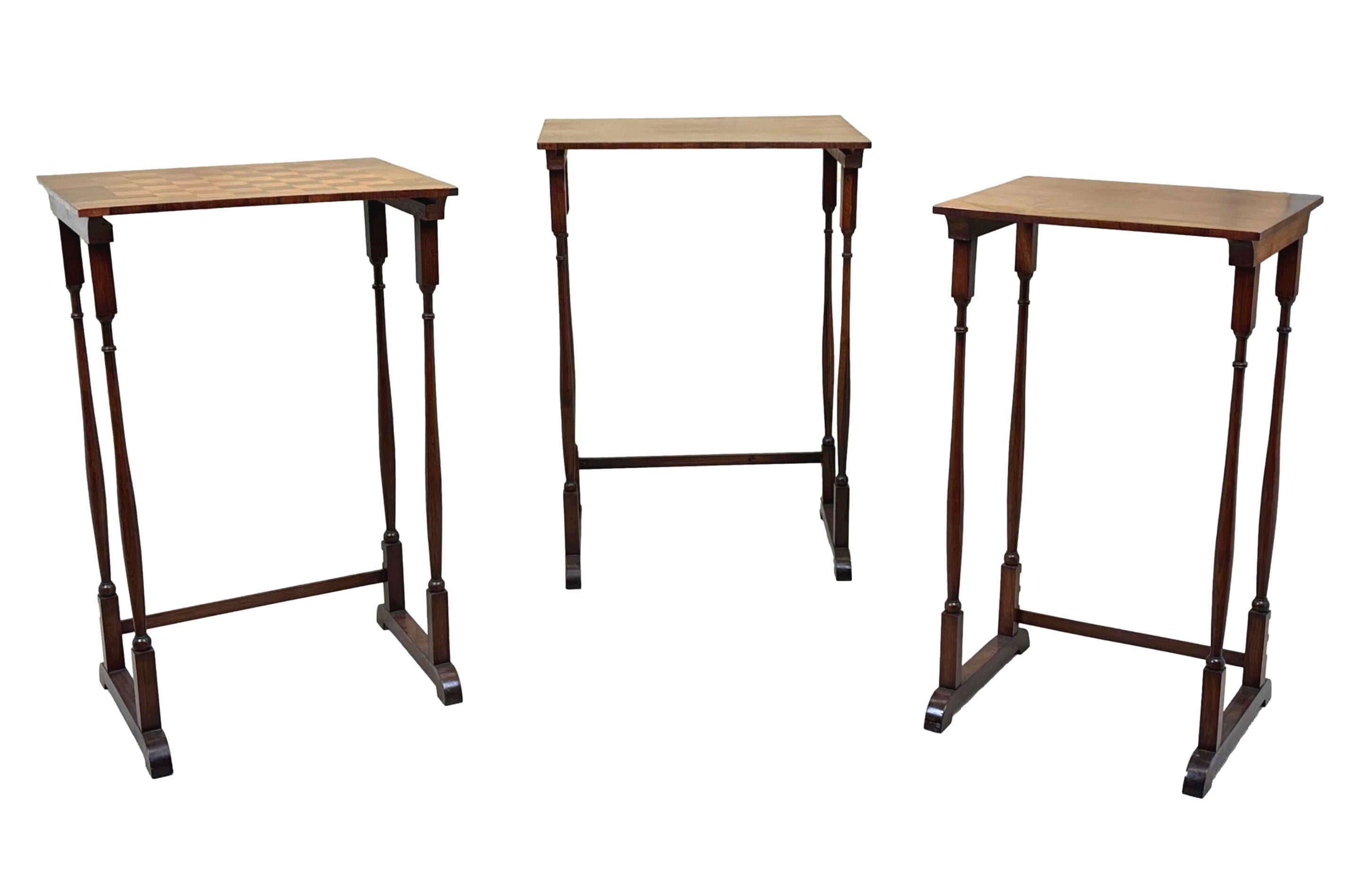 Nest of Three Regency Rosewood Coffee Tables For Sale 2