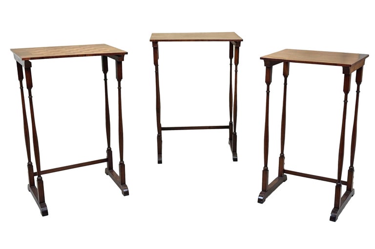 Nest of Three Regency Rosewood Coffee Tables For Sale 2