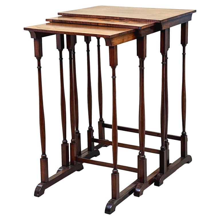 Nest of Three Regency Rosewood Coffee Tables For Sale at 1stDibs