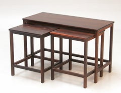 Nest of Three Solid Wood Tables, One Large and Two Small