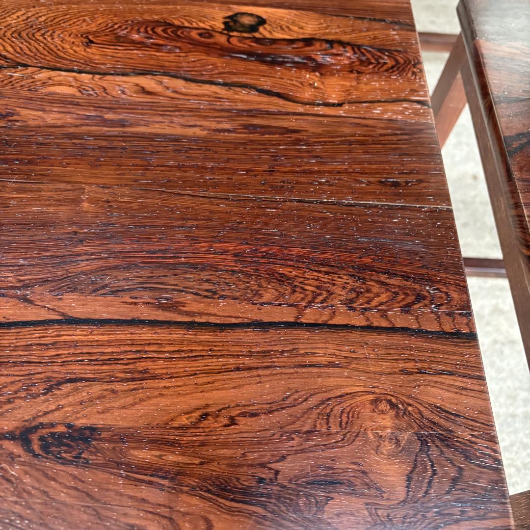Hardwood Nest of Three Solid Wood Tables, One Large and Two Small For Sale