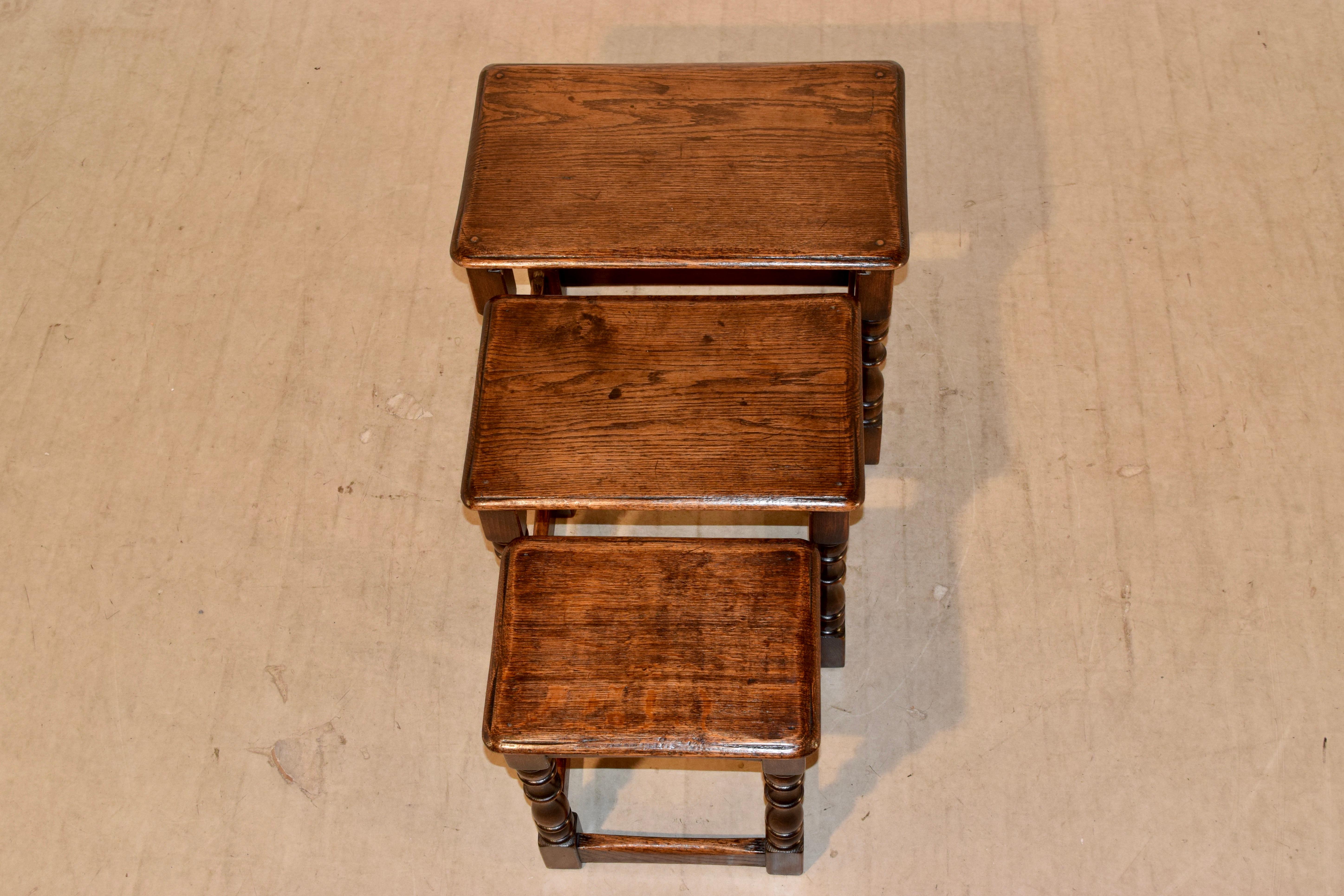 Nest of Three Tables, circa 1900 In Good Condition In High Point, NC