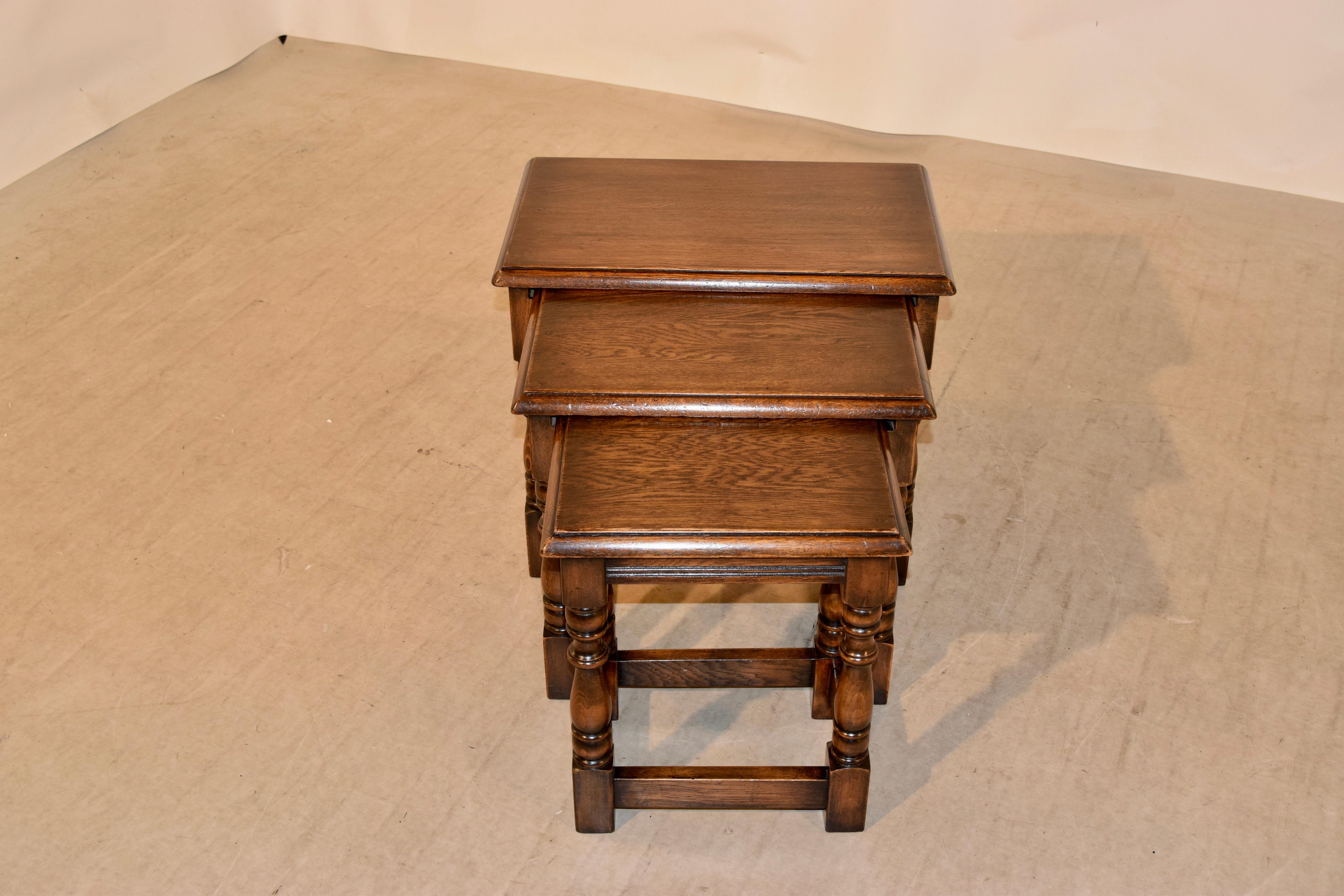 Nest of Three Tables, circa 1900 In Good Condition In High Point, NC