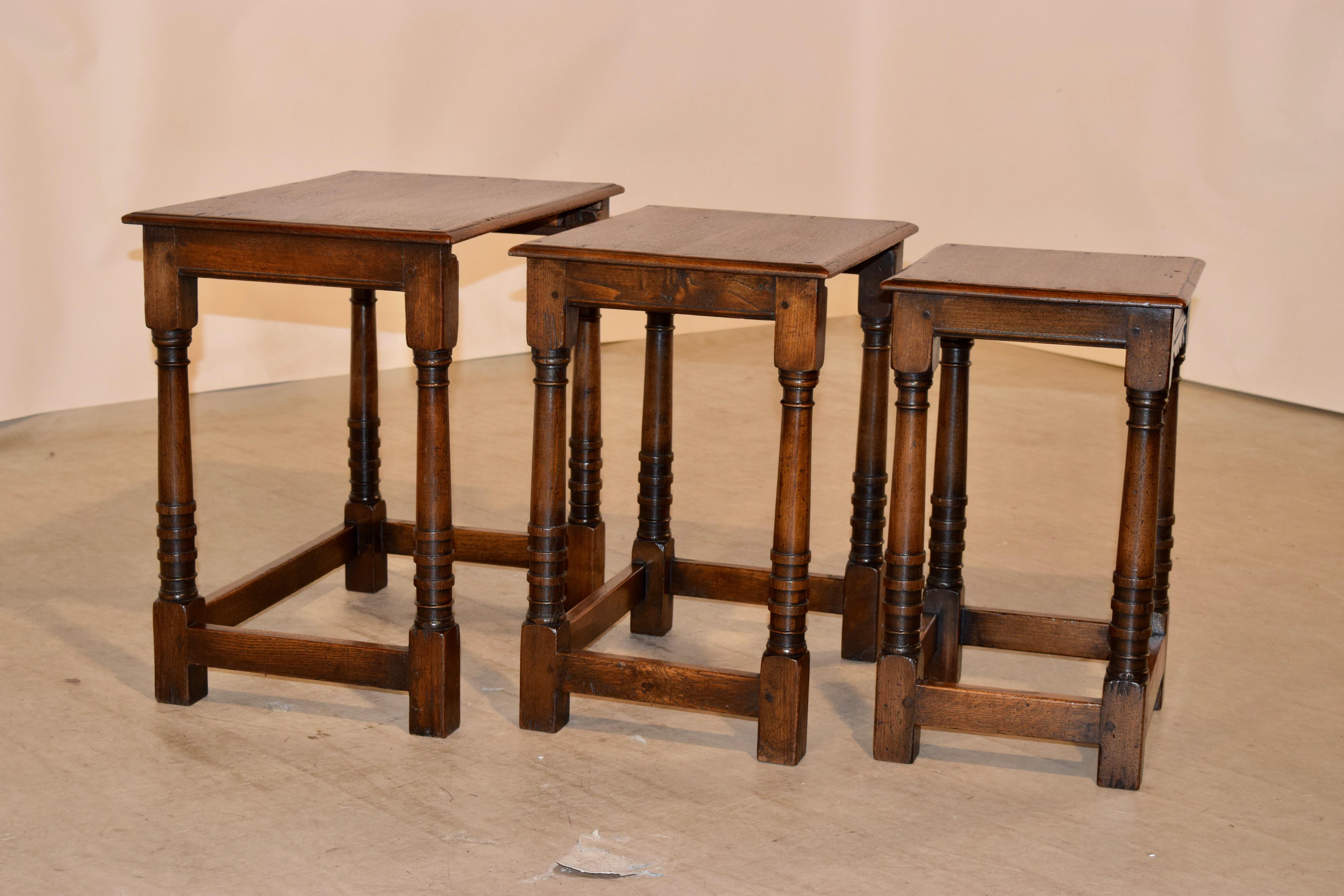 Nest of Three Tables, circa 1900 In Good Condition In High Point, NC