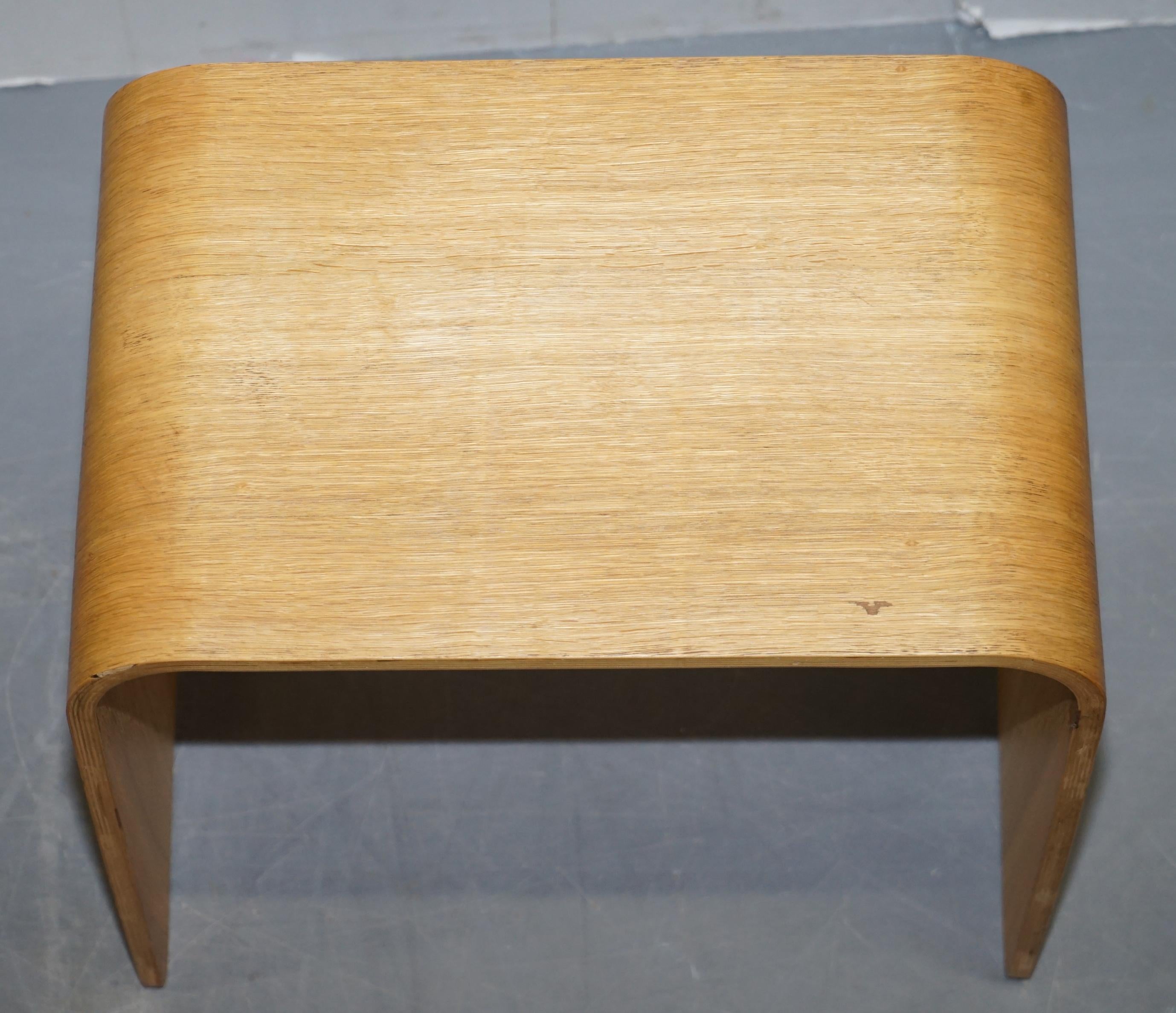 20th Century Nest of Three Vintage Bentwood Nesting Side End Lamp Wine Tables Very Stylish