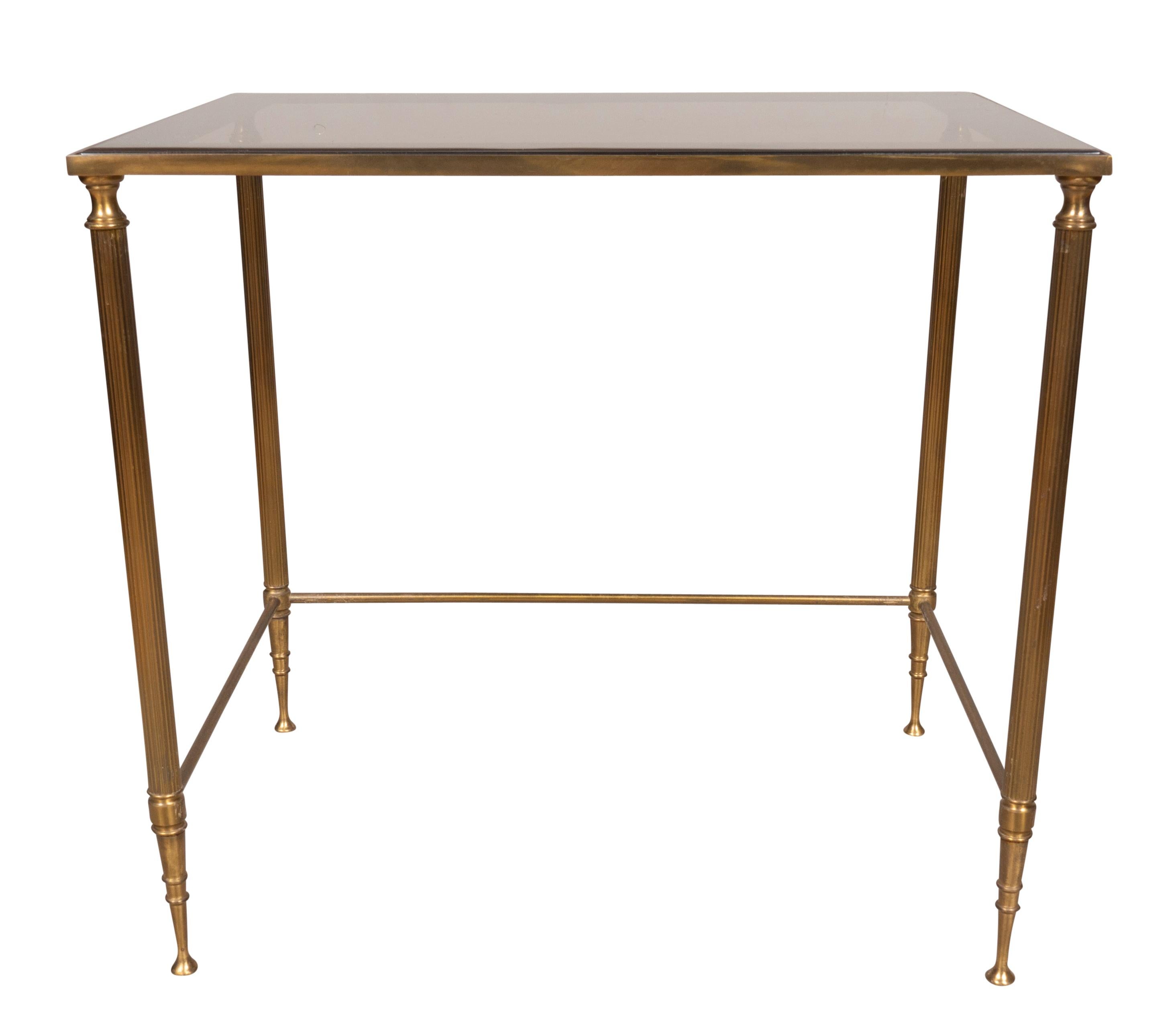 Nest of Three Vintage Brass Tables For Sale 8