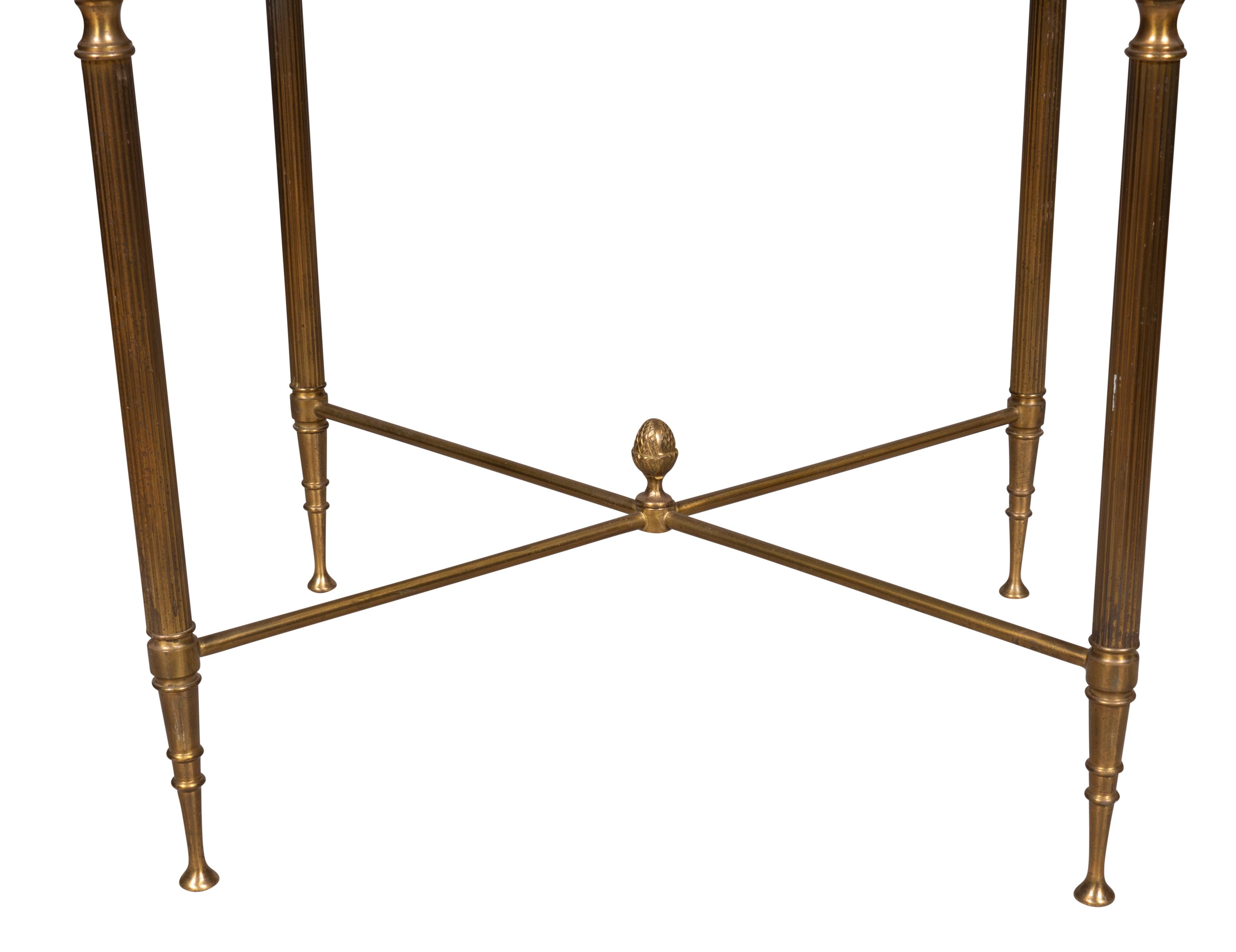 Nest of Three Vintage Brass Tables For Sale 4