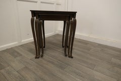 Nest of Three Walnut Art Deco Tables