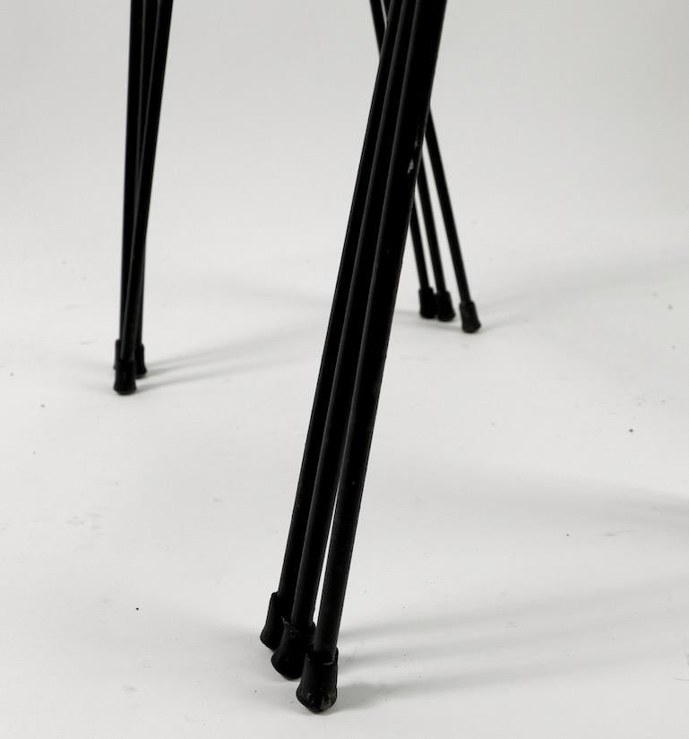 Nest of Three Wrought Iron Tables by Frank and Sons after Nelson for Arbuck 5