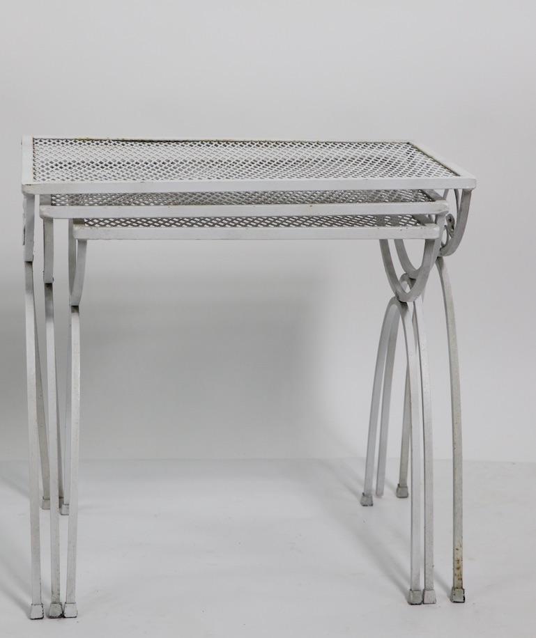 wrought iron nesting patio tables