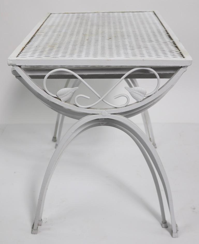 Nest of Wrought Iron Garden Patio Tables attributed to Salterini 2